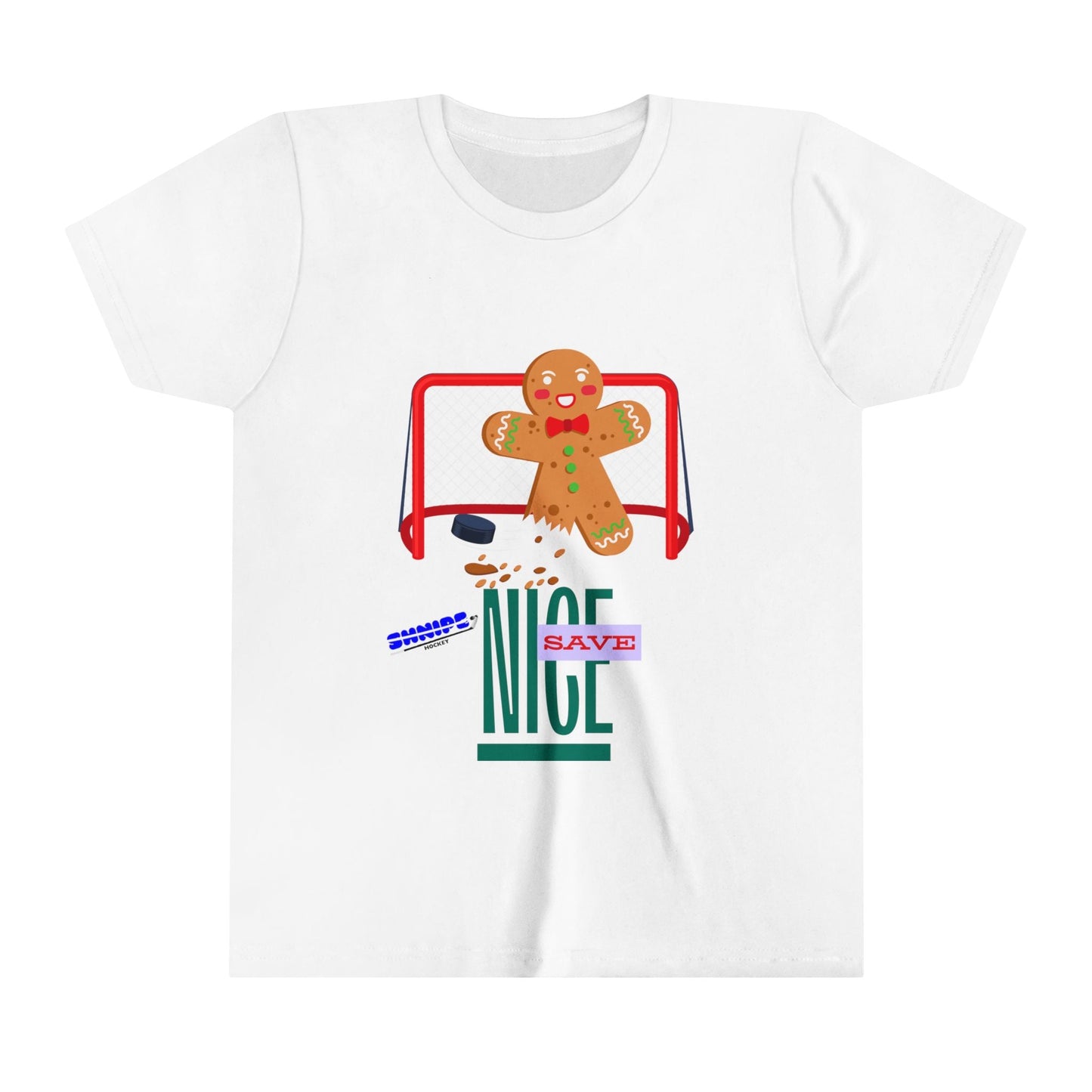 Ginger bread nice save Youth Short Sleeve Tee - Shnipe Hockey